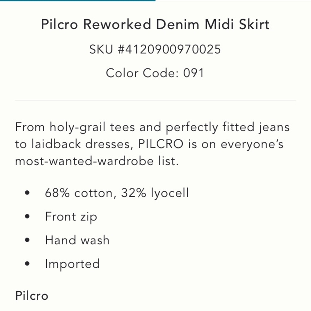 Anthropologie Pilcro Denim Re-worked Midi Skirt - Indigo - Picture 15 of 15